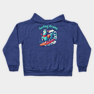 Surfing llama Kids Hoodie